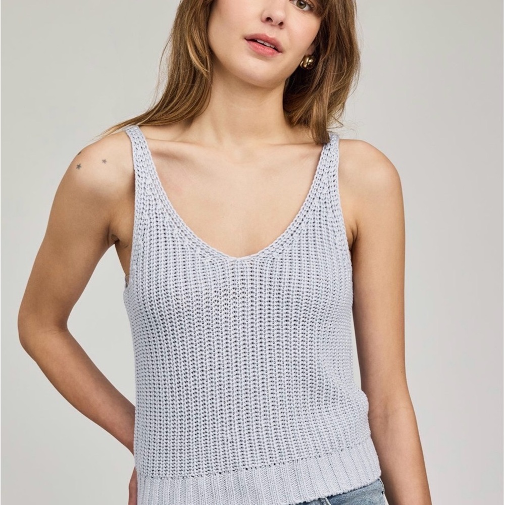 Gentle Fawn Light Blue Knit V-Neck Tank